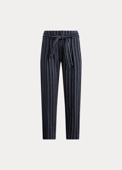 Calças Ralph Lauren Striped Algodão-Linen Mulher 89173-UFGH